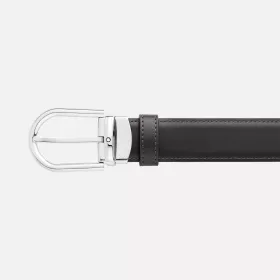 montblanc - ceinture réversible à boucle fer à cheval de 30 mm en cuir noir/marron