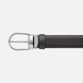 Ceinture réversible à boucle fer à cheval de 30 mm en cuir noir/marron Montblanc