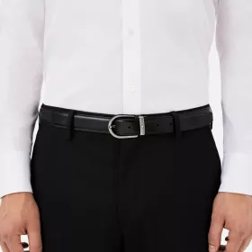 Ceinture réversible à boucle fer à cheval de 30 mm en cuir noir/marron Montblanc