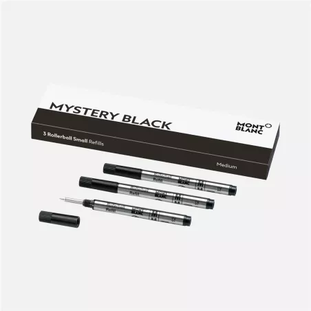 montblanc - recharges pour rollerball petit modèle mystery black medium x3