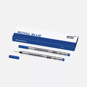 montblanc - 2 recharges pour rollerball (f), royal blue