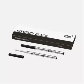 montblanc - 2 recharges pour stylo bille (l) mystery black