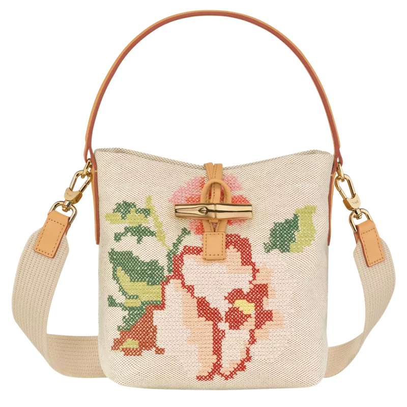 longchamp - sac seau s roseau essential fleurs longchamp - sac seau s roseau essential fleurs
