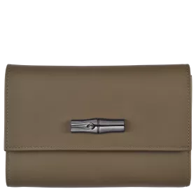 longchamp - portefeuille compact  roseau shadow