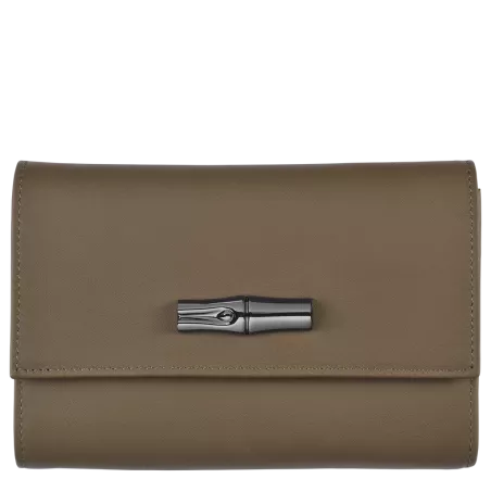 longchamp - portefeuille compact  roseau shadow