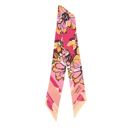 lancel - carré de soie lancel carré de soie lancel motif fleurs d'automne