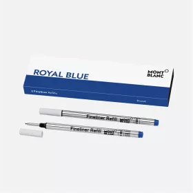 montblanc - 2 recharges pour feutre fin broad, royal blue