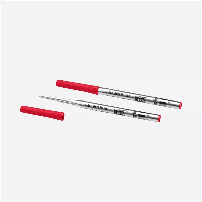 montblanc - 2 recharges pour stylo bille (m) rouge modène