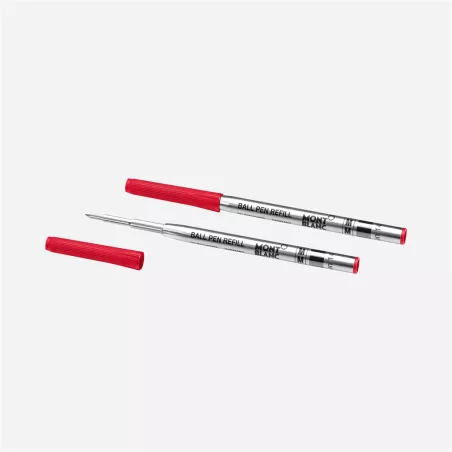 montblanc - 2 recharges pour stylo bille (m) rouge modène