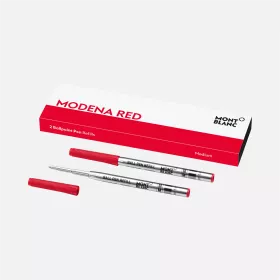 montblanc - 2 recharges pour stylo bille (m) rouge modène