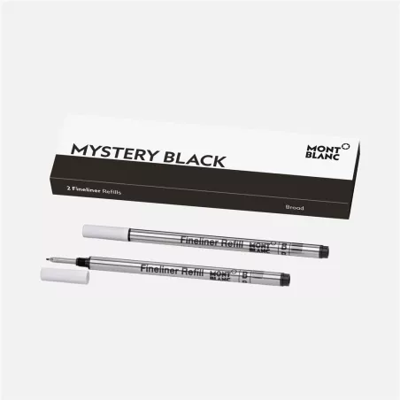 montblanc - 2 recharges pour feutre fin (l) mystery black