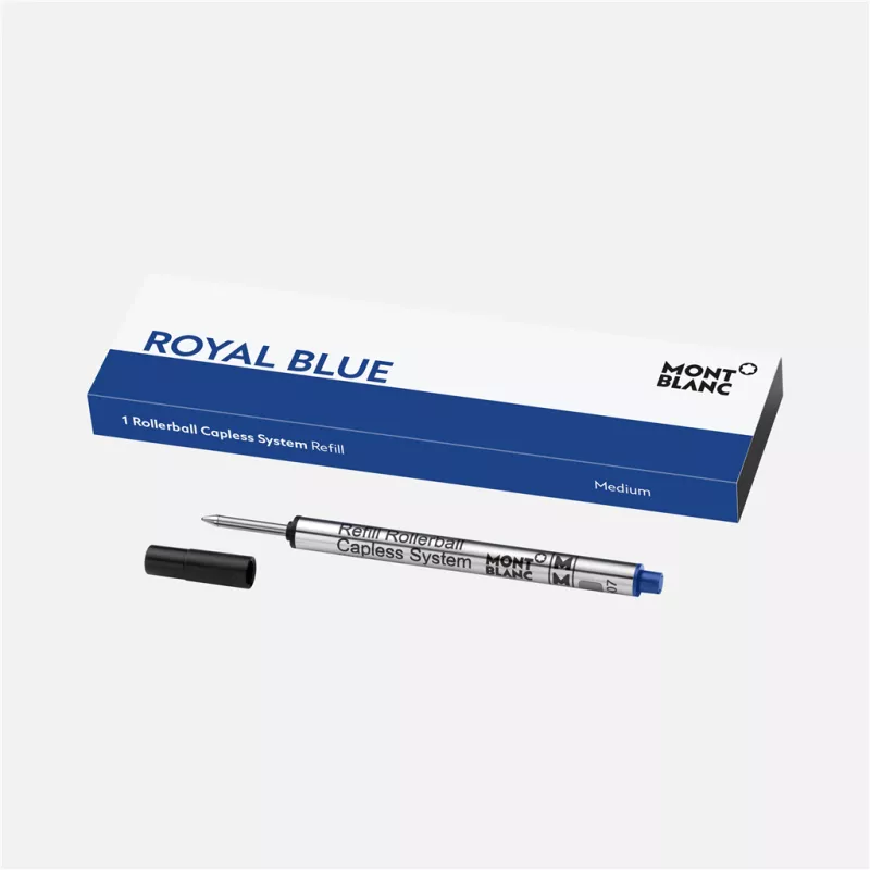 montblanc - 1 recharge pour rollerball sans capuchon (m) royal blue
