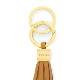 lancel - porte-clés cuir pompon