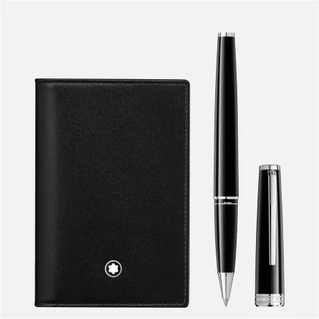 Coffret composé d’un rollerball PIX noir et d’un porte-cartes de visite Meisterstück noir Montblanc