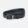 montblanc - ceinture réversible à boucle fer à cheval de 30 mm en cuir noir/bleu
