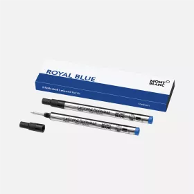montblanc - 2 recharges pour rollerball legrand (m), royal blue