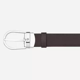 montblanc - ceinture réversible à boucle fer à cheval de 30 mm en cuir noir/marron