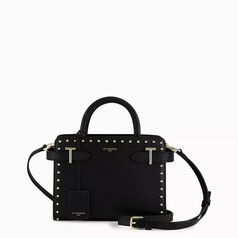 le tanneur - petit sac à main emilie en cuir lisse clouté le tanneur - petit sac à main emilie en cuir lisse clouté