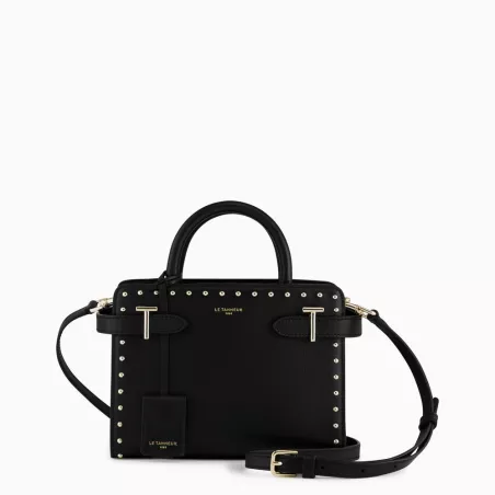 le tanneur - petit sac à main emilie en cuir lisse clouté