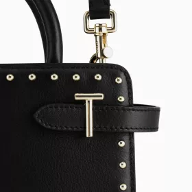 le tanneur - petit sac à main emilie en cuir lisse clouté