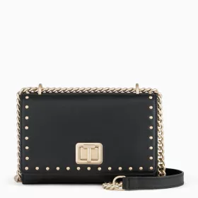 le tanneur - petit sac bandoulière eva en cuir lisse clouté