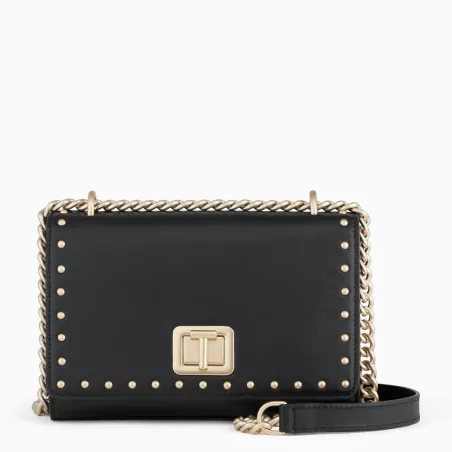 le tanneur - petit sac bandoulière eva en cuir lisse clouté
