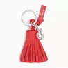 Le Tanneur - porte clés pompons en cuir lisse