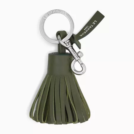 Le Tanneur - porte clés pompons en cuir lisse