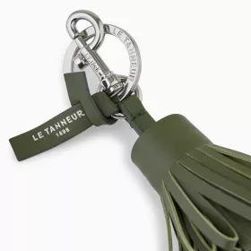 Le Tanneur - porte clés pompons en cuir lisse