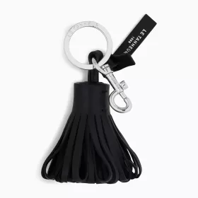 Le Tanneur - porte clés pompons en cuir lisse