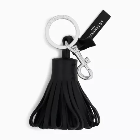 Le Tanneur - porte clés pompons en cuir lisse
