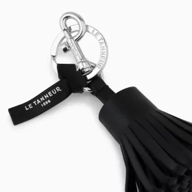 Le Tanneur - porte clés pompons en cuir lisse