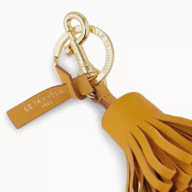 Le Tanneur - porte clés pompons en cuir lisse