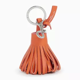 Le Tanneur - porte clés pompons en cuir lisse