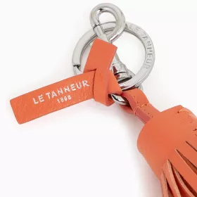 Le Tanneur - porte clés pompons en cuir lisse