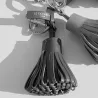 Le Tanneur - porte clés pompons en cuir lisse