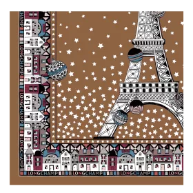 longchamp - carré de soie 50x50 cm