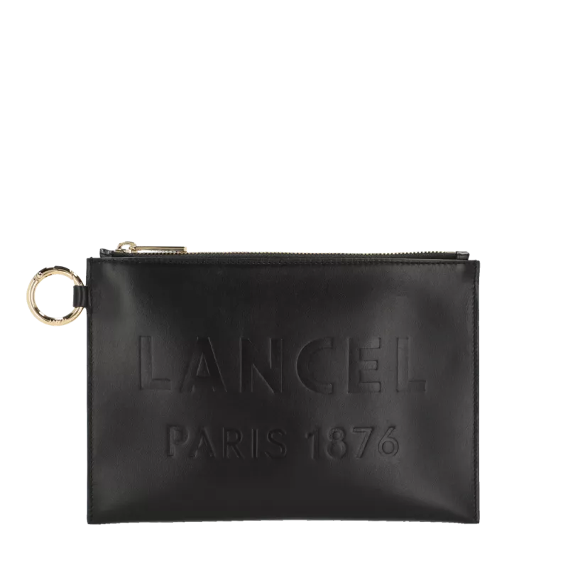 lancel - pochette zippée s essential lancel - pochette zippée s essential