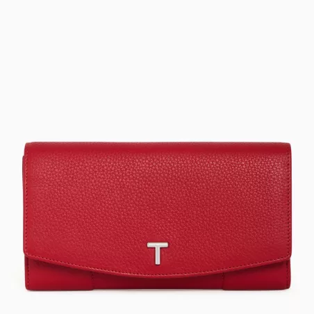 Le Tanneur - grand portefeuille zippé romy en cuir grainé