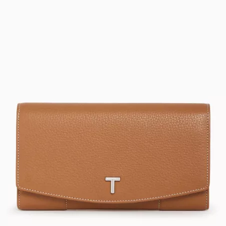 Le Tanneur - grand portefeuille zippé romy en cuir grainé