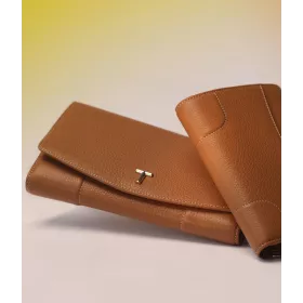 Le Tanneur - grand portefeuille zippé romy en cuir grainé