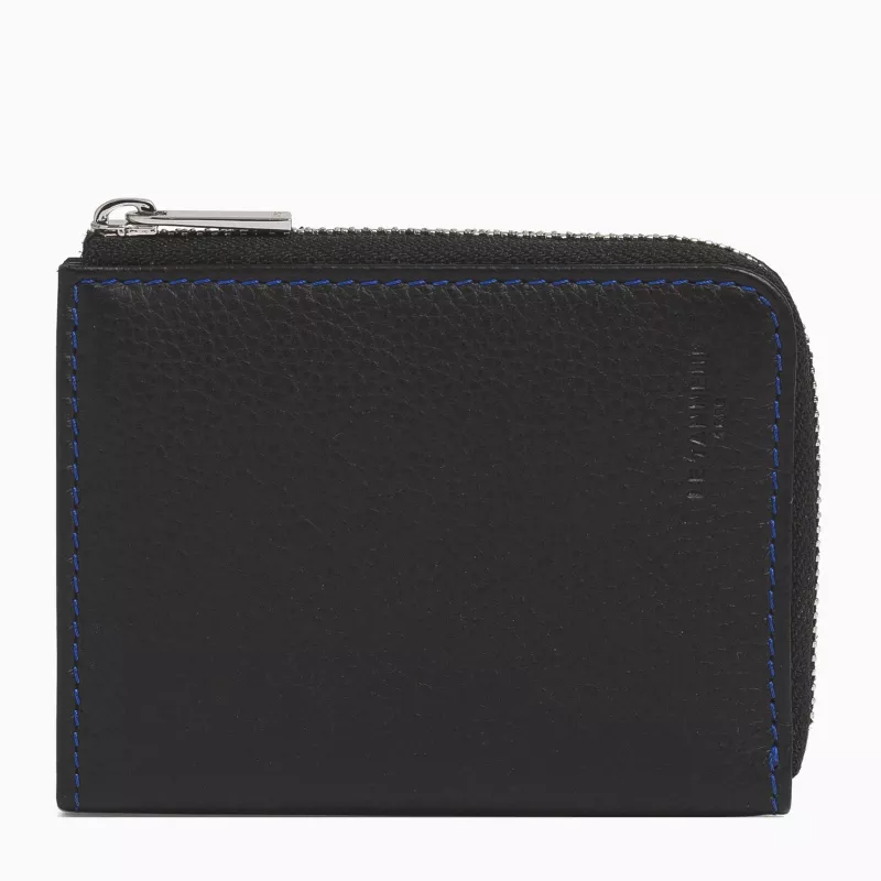 Le Tanneur - porte monnaie zip en l charles en cuir grainé Le Tanneur - porte monnaie zip en l charles en cuir grainé