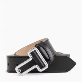 Le Tanneur - ceinture femme avec boucle t en cuir lisse