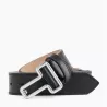 Le Tanneur - ceinture femme avec boucle t en cuir lisse