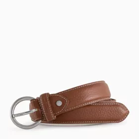Le Tanneur - ceinture femme avec boucle carrée en cuir tannage végétal