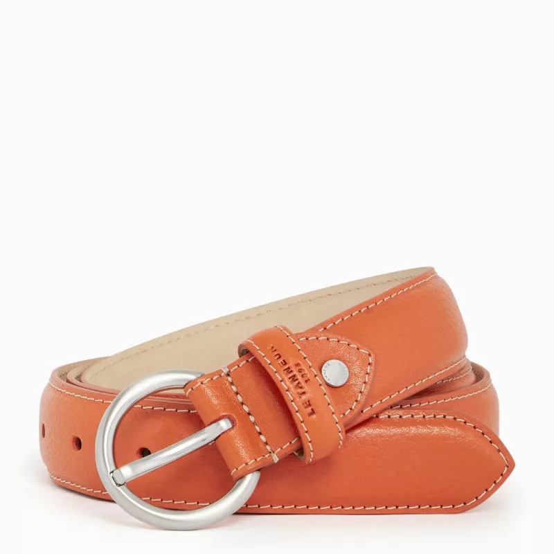 Le Tanneur - ceinture femme avec boucle carrée en cuir tannage végétal Le Tanneur - ceinture femme avec boucle carrée en cuir tannage végétal