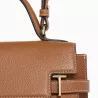 Le Tanneur - grand sac à main à rabat emilie en cuir grainé