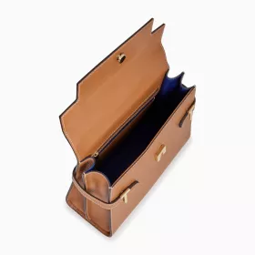 Le Tanneur - grand sac à main à rabat emilie en cuir grainé