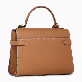 Le Tanneur - grand sac à main à rabat emilie en cuir grainé