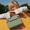 Le Tanneur - grand sac à main à rabat emilie en cuir monogramme